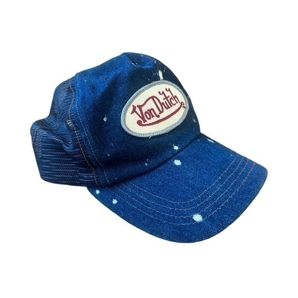 Von Dutch Accessories - Von Dutch Original Denim Snapback Trucker Hat EUC